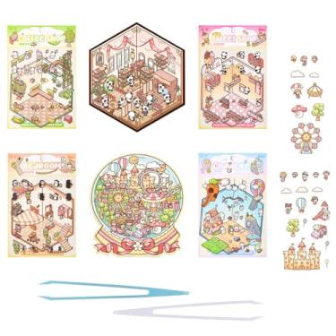 Imagem de 6 Sets Cute Mini House Stickers, DIY 3D Decal with Tweezers for Kids Teens Girl, Make Your Own Mini Room Scenes, Craft Scrapbook Stickers for Art Journal Planners Decor for Relief Stress Pass The Time