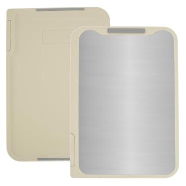 Imagem de Tábua de corte de aço inoxidável dupla face, tábua de cortar de grau alimentício, tábua de cortar fácil de limpar, tábua de cortar para cozinha (bege)