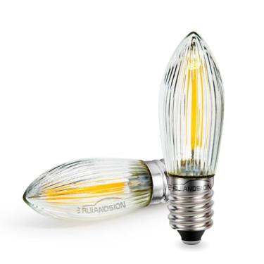 Imagem de Ruiandsion Lâmpadas de vela E10 AC 110V branco quente base E10 lâmpada LED para armário jardim varanda paisagem luzes pacote com 2