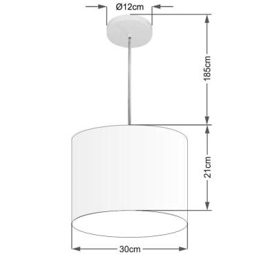 Imagem de Lustre Pendente Cilíndrico Free Lux Para Mesa De Jantar, Sala, Quarto, Churrasqueira E Balcão. Verde-limão Tam: 30x21cm