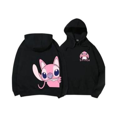 Imagem de Moletom Unissex Disney Stitch Angel Monster Com Capuz E Bolso Para Mul