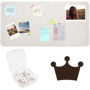 Imagem de Quadro de avisos de feltro grande, 91 cm x 45 cm, quadro decorativo de cortiça, alternativo para parede, quadro de imagem dobrável, quadro autoadesivo de oração com 30 pinos para escola, casa