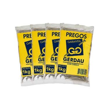 Imagem de Kit Prego Com Cabeça 18x27 Polido 4kg - Gerdau