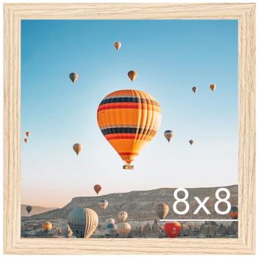 Imagem de JCJMY Porta-retrato 20 x 20 cm para pendurar na parede ou mesa, montagem horizontal ou vertical, moldura quadrada de 20 x 20 cm com acrílico resistente a quebras, natural