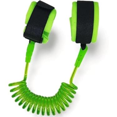Imagem de Pulseira Guia De Segurança Infantil Coleira Pulso Anti Perda Para Não Perder Criança Viagens Passeio (Verde)