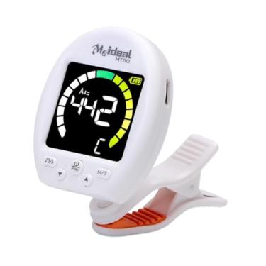 Imagem de Almencla Afinador de guitarra leve, acessórios, fácil de usar, multifuncional, afinador de clipe, afinação rápida e precisa para violoncelo, ukulele e baixo, Branco