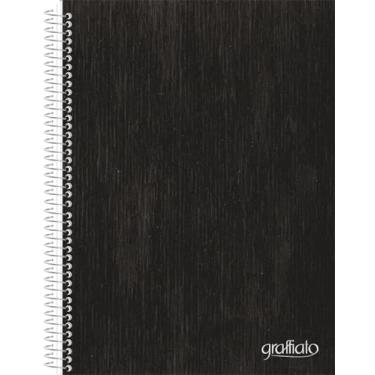 Imagem de Caderno Universitário Animativa, 1 matéria, Capa dura - Hot Stamping, Smartlines, 120 folhas, Graffiato Preto, Pacote com 4