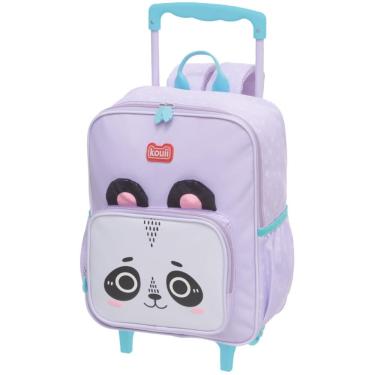 Imagem de Mochila Escolar Infantil Bolsa c Rodinhas Menina Panda
