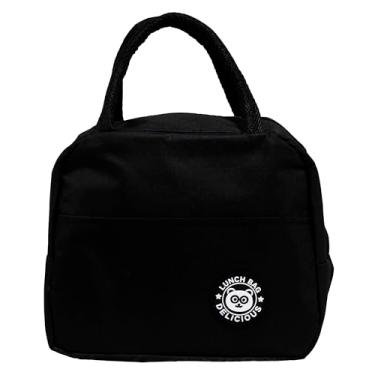 Imagem de Bolsa Térmica para Marmita, 4,5L, 23 x 19,5 x 11,5cm, 4 Cores Disponíveis, Ideal para Viagem, Praia e Camping (Preto)