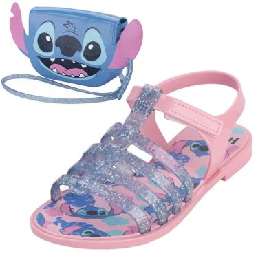 Imagem de Sandalia Infantil Menina Conforto Desenho Stitch Clutch Bag