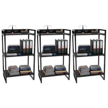 Imagem de Kit 03 Estantes com 3 Prateleiras Escritório Estilo Industrial Form 10