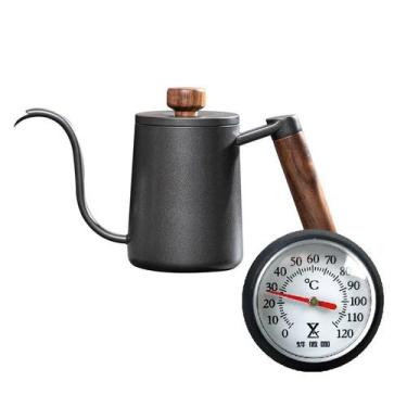 Imagem de Chaleira Aço Inox Preto Bico Fino Com Termômetro 550ml - ILC - ILoveCo