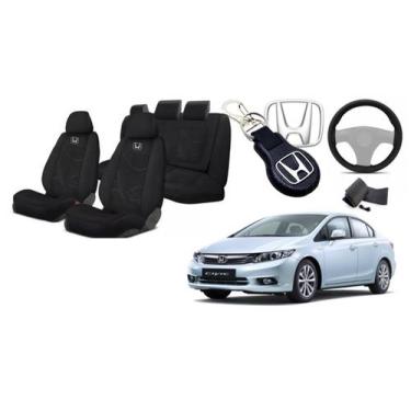 Imagem de Kit Capas Personalizadas Civic 11-17 + Volante + Chaveiro - Ferro Tech