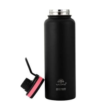 Imagem de Garrafa Térmica Vibets Isolado A Vácuo 1,15L Preta/Rosa