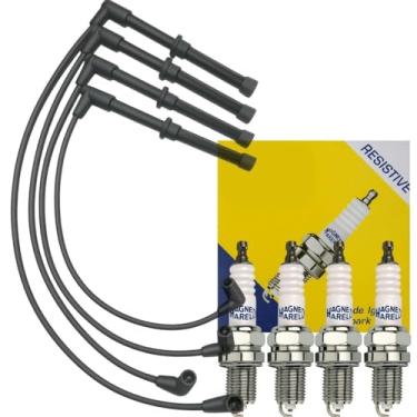 Imagem de Cabos De Vela LC CABOS Chery Face 1.3 16V 2009/... tds – Resistivos 7mm Silicone Alta Durabilidade (terminal longo no encaixe das velas) + 4 Velas de Ignição Marelli