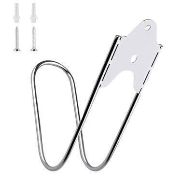 Imagem de Suporte de mangueira de parede, gancho de mangueira de jardim de aço inoxidável para uso externo e interno, organiza cabos de extensão de mangueira de água e mangueiras de compressor de ar, 18 cm