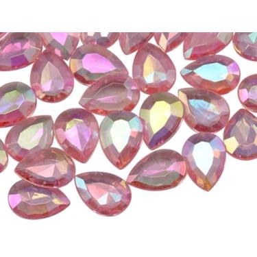 Imagem de Allstarco 100 peças 18 x 13 mm Pedras de decoração de gota, revestimento AB para espalhar mesa, decorações de casamento, enchimento de vaso