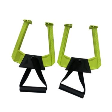 Imagem de YIJU Barra de flexão portátil de 2 peças para batente de porta, equipamento de fitness multifuncional antiderrapante, alças de barra de flexão para hotel, Verde