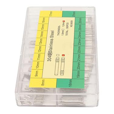 Imagem de Zhjvihx Pinos da Barra da Mola Faixa de Relógio, Pino Rachado Resistente à Corrosão Extremidade Dobro 300 Pces de Aço Inoxidável Com Caixa de Armazenamento para Relojoeiros