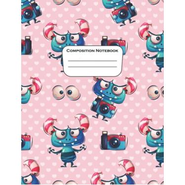 Imagem de Cute monster notebook for kids: Wide Ruled Lined Journal - Composition Notebook College Ruled - High Quality: Monster Blank Journal Notebook - 120 Wide Lined Pages, Large size 8.5" x 11" inches