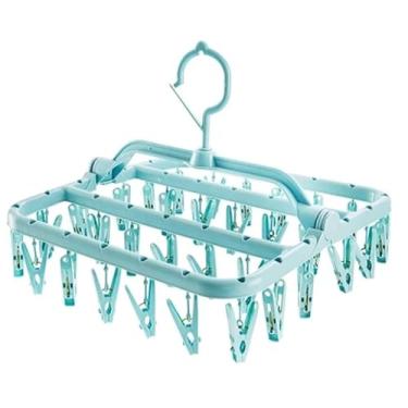 Imagem de Varal Calcinha Meia Cueca Peça Intima com 32 Prendedores Reforçado (1,Verde)