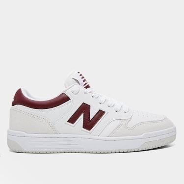 Imagem de Tênis New Balance 480 Low Masculino, Branco, Vinho, 42