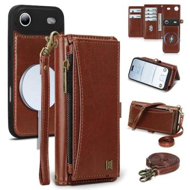 Imagem de Capa tipo carteira BLISLIAR para iPhone Air 6,5" marrom RFID