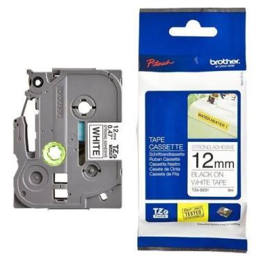 Imagem de Fita rotuladora brother 12mm extra forte tze-s231 preto no branco orig