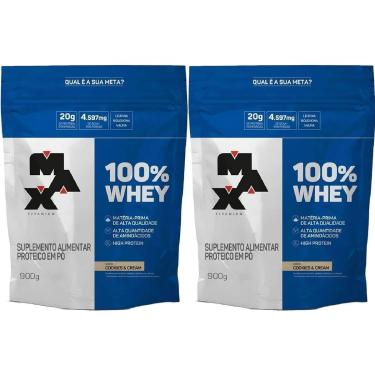 Imagem de Kit 2X 100% Whey - 900g Refil Cookies & Cream - Max Titanium-Masculino