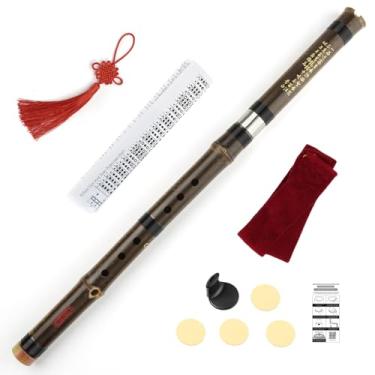 Imagem de Flauta de bambu vertical esquerda Xiao tradicional chinês dong Xiao instrumento musical sopro de madeira flauta Xiao (tecla F)