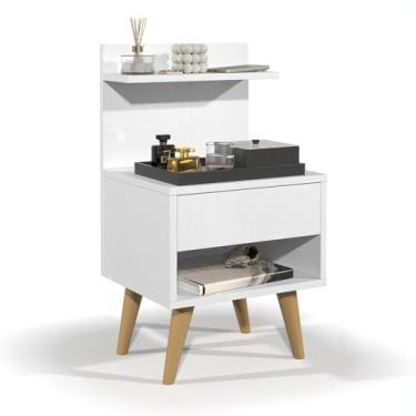 Imagem de Mesa De Cabeceira Estilo Retro Quarto (BRANCO)