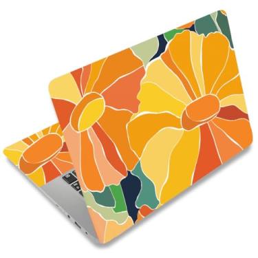 Imagem de SUPERDANT Adesivo colorido para laptop com flores coloridas coloridas para laptop adesivos de computador à prova de poeira à prova d'água arte decalque protetor 30.5 cm 33.0 cm 33.8 cm 35.6 cm 38.1 cm