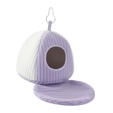 Imagem de Whtkoph de pássaro quente, casa, rede suspensa, gaiola interna e externa, cama para pássaros, com tapete para inverno, periquito, conure, arara, 21cm X 21cm X 21cm