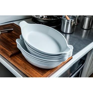 Imagem de Kit 10 Petisqueiras Barquinha Canoa 600ml Plastico Resistente – Petiscos Churrasco Frios Caldos e Molhos – Petisqueira Branca Reutilizável para Festas e Eventos