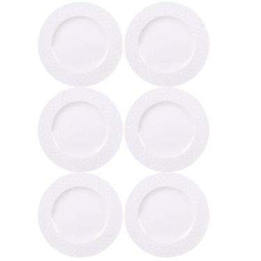 Imagem de Jogo 6 Pratos Rasos de Jantar em Porcelana 27cm Tramontina Ingrid Cozinha Servir Entradas Mesa Posta