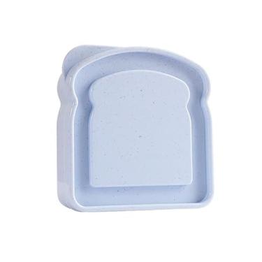 Imagem de Sanduíche em forma de torrada, caixa de pão de torrada reutilizável e portátil, recipiente de armazenamento de sanduíche seguro para micro-ondas e lava-louças