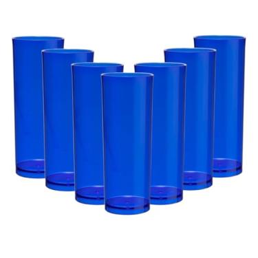 Imagem de Kit Copo 100pçs Long Drink Acrilico Premium 330ml (AZUL NEON)