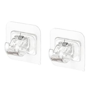 Imagem de Ganchos de varão de cortina, suportes de parede autoadesivos sem broca, suportes resistentes para propriedades de aluguel de dormitório doméstico