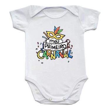Imagem de Body Bebê com Frases: Meu Primeiro Carnaval - Vem Bebê, Branco md 01, 