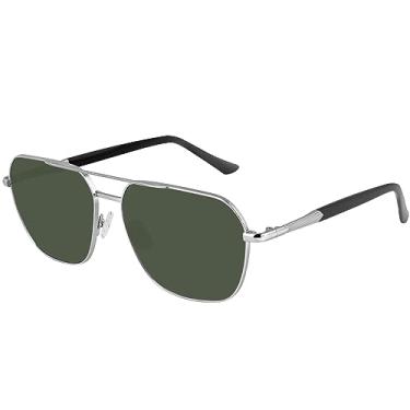 Imagem de Óculos de sol aviador para homens e mulheres grandes armação de metal, Gun+g15, 60-22-137