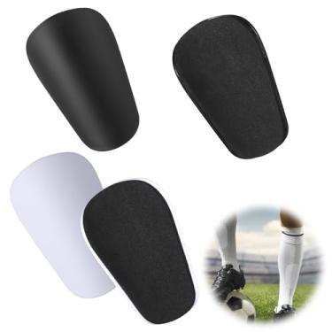 Imagem de Caneleiras de futebol (médio, azul, preto) - 2 pares de mini caneleiras para homens e mulheres jovens - Equipamento de futebol compacto, leve, antiderrapante, protetor