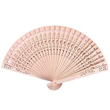 Imagem de Ventiladores de flores vintage chineses dobráveis ventilador de madeira perfurada acessórios para casa ventilador de mão com alça de mão (golfinho)