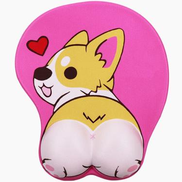 Imagem de Mouse Pad Cute Corgi Dog com apoio de pulso de silicone 3D 26x21cm