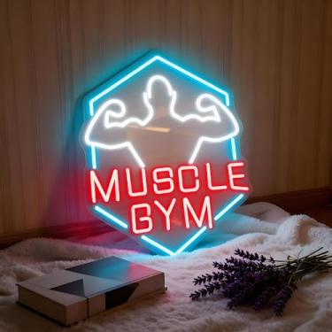 Imagem de Neonawall Neon Sign for Wall Decor Light Up Letters Business Led Sign Birthday Party Gifts Led Decorative Night Signs Room Decorations Birthday Party Signs for Gym Fitness Center (Muscle Gym)