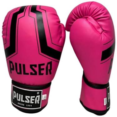 Imagem de Luva de Boxe Muay Thai Adoma Rosa Iron Preto PU Injetado - Pulser Fight (10oz)