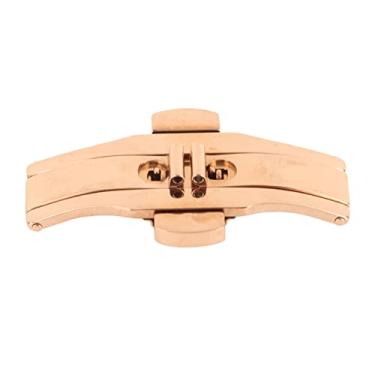 Imagem de Acouto Fecho de Implantação de Aço Inoxidável Fecho de Relógio Dourado de Alto Acabamento Aço Inoxidável de Implantação Dobrável de Duplo Impulso de Pressão Roupas, Sapatos e Joias/mulheres/relógios/pulseiras de