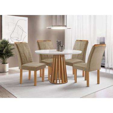 Imagem de Sala de Jantar 4 Cadeiras c Vidro 1,0m - Dublin - Sky Móveis