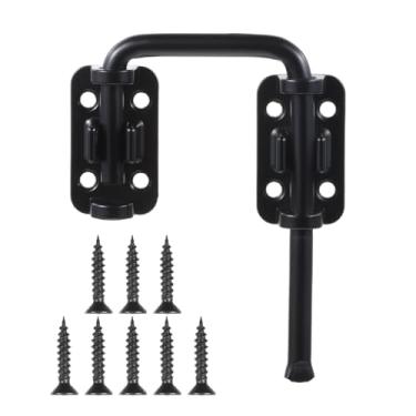 Imagem de Trava de porta deslizante de pátio de 6 cm em U Gancho de trava de segurança doméstica para janela, celeiro, jardim, cerca, portão, galpão, garagem (preto-1 peça)