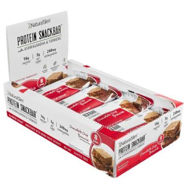 Imagem de Lanchonetes proteicas NaturalSlim Chocolate Chip Brownie, pacote com 8