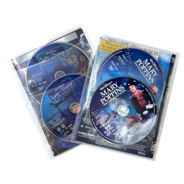 Imagem de CheckOutStore Capas CPP transparentes para 2 discos e livreto de DVD - Design de uma peça - resistente a arranhões, sem poeira e armazenamento eficiente em espaço (pacote com 100)